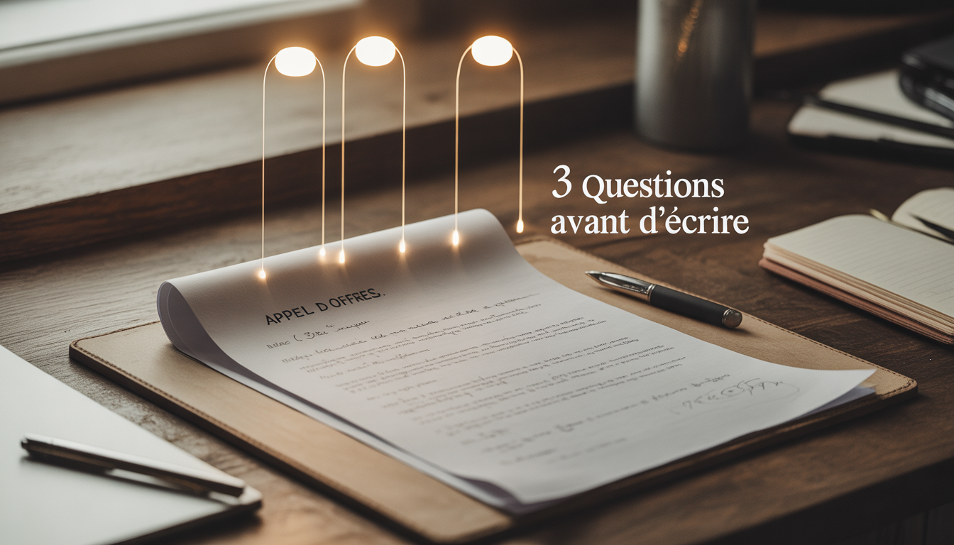 Les 3 questions que l'IA doit te poser avant de rédiger ta réponse à un appel d'offres